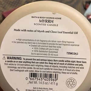 Bath & Body Works Myrrh Scented Candle